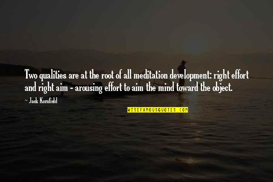Mind Development Quotes By Jack Kornfield: Two qualities are at the root of all Mind Development Quotes By Jack Kornfield: Two qualities are at the root of all