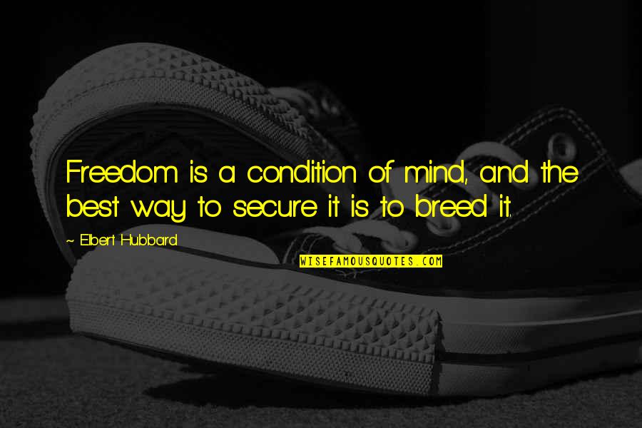 Mind Freedom Quotes By Elbert Hubbard: Freedom is a condition of mind, and the