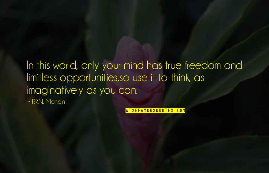 Mind Freedom Quotes By P.R.N. Mohan: In this world, only your mind has true