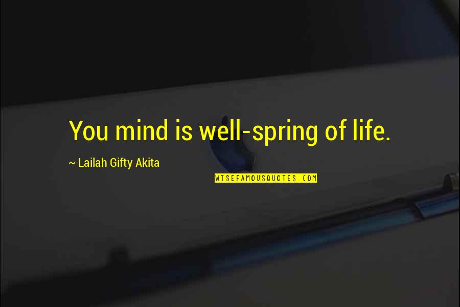 Mind Is Power Quotes By Lailah Gifty Akita: You mind is well-spring of life.