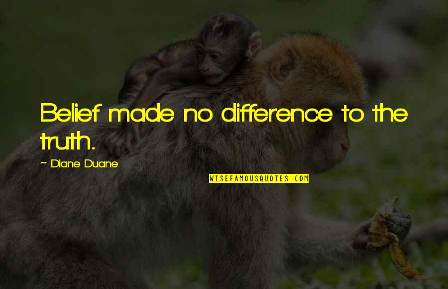 Mind Is Upset Quotes By Diane Duane: Belief made no difference to the truth. Mind Is Upset Quotes By Diane Duane: Belief made no difference to the truth.