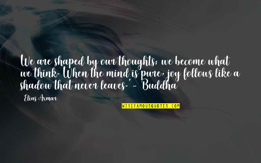 Mind Like Quotes By Elias Axmar: We are shaped by our thoughts; we become