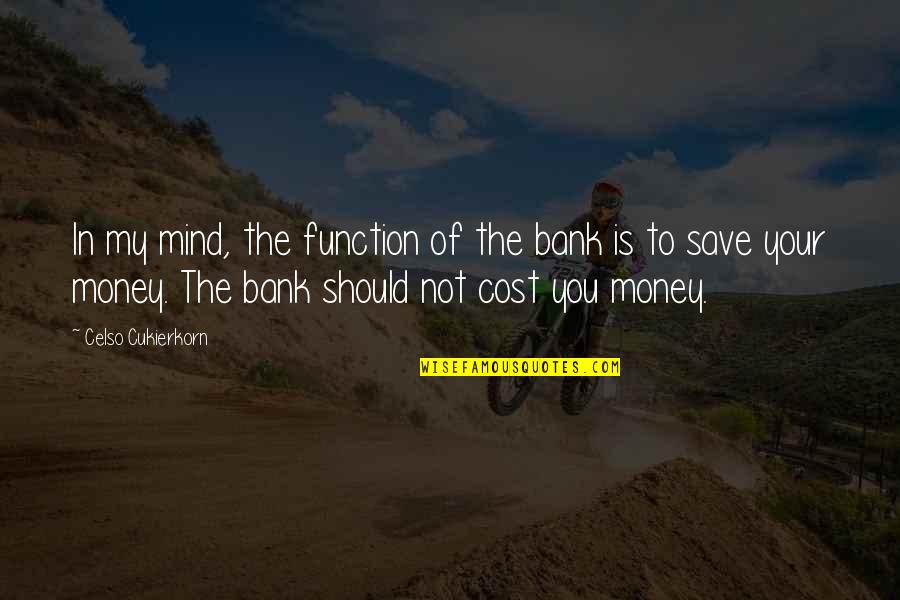 Mind On The Money Quotes By Celso Cukierkorn: In my mind, the function of the bank