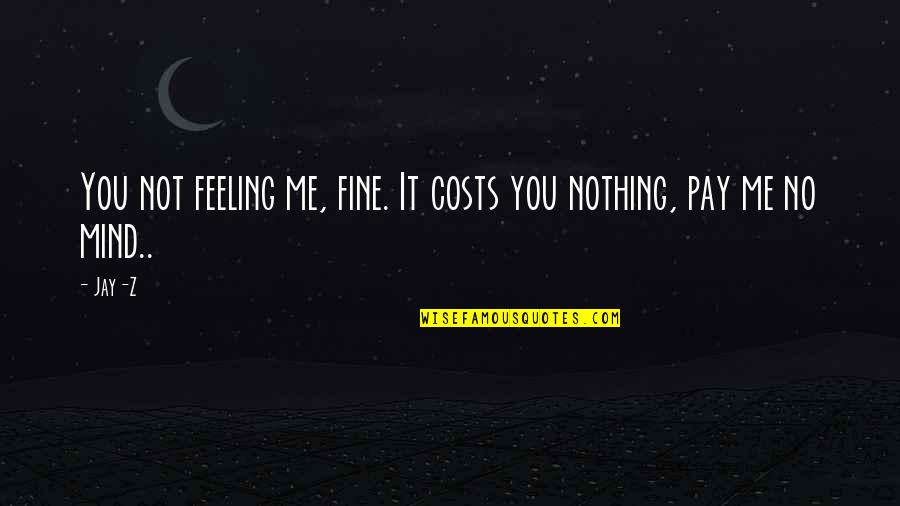 Mind Over Feelings Quotes By Jay-Z: You not feeling me, fine. It costs you