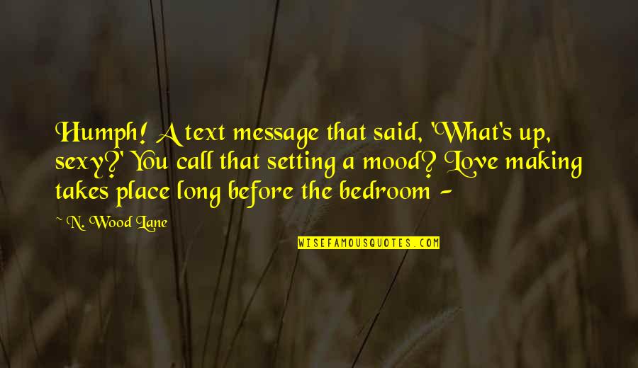 Mind Over Mood Quotes By N. Wood Lane: Humph! A text message that said, 'What's up,