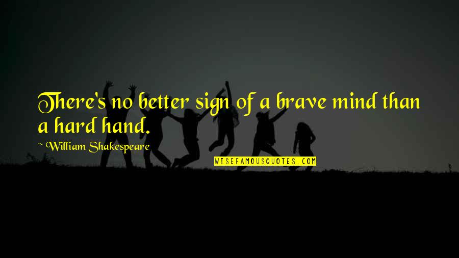 Mind Shakespeare Quotes By William Shakespeare: There's no better sign of a brave mind