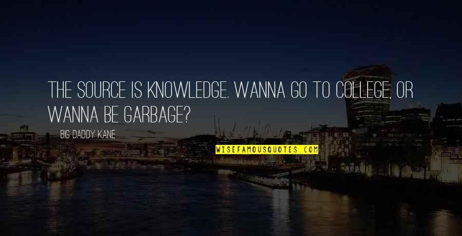 Mind Shattering Quotes By Big Daddy Kane: The source is knowledge. Wanna go to college,