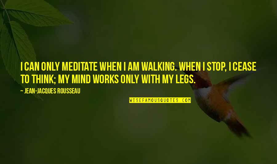Mind Stop Thinking Quotes By Jean-Jacques Rousseau: I can only meditate when I am walking.