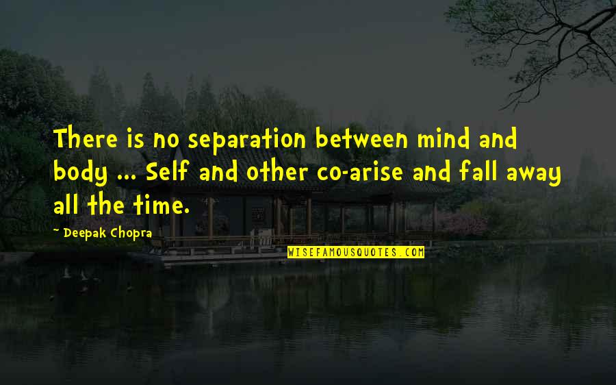 Mind The Time Quotes By Deepak Chopra: There is no separation between mind and body Mind The Time Quotes By Deepak Chopra: There is no separation between mind and body