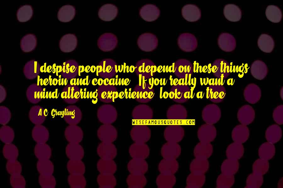 Mind These Quotes By A.C. Grayling: I despise people who depend on these things