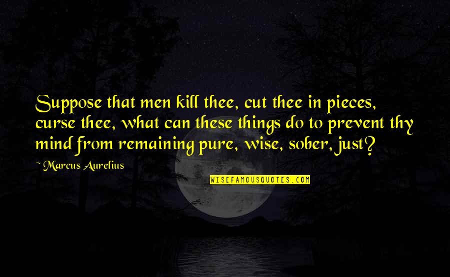 Mind These Quotes By Marcus Aurelius: Suppose that men kill thee, cut thee in