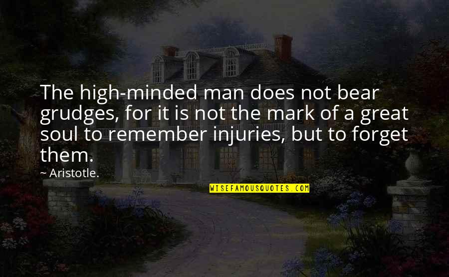 Minded Quotes By Aristotle.: The high-minded man does not bear grudges, for