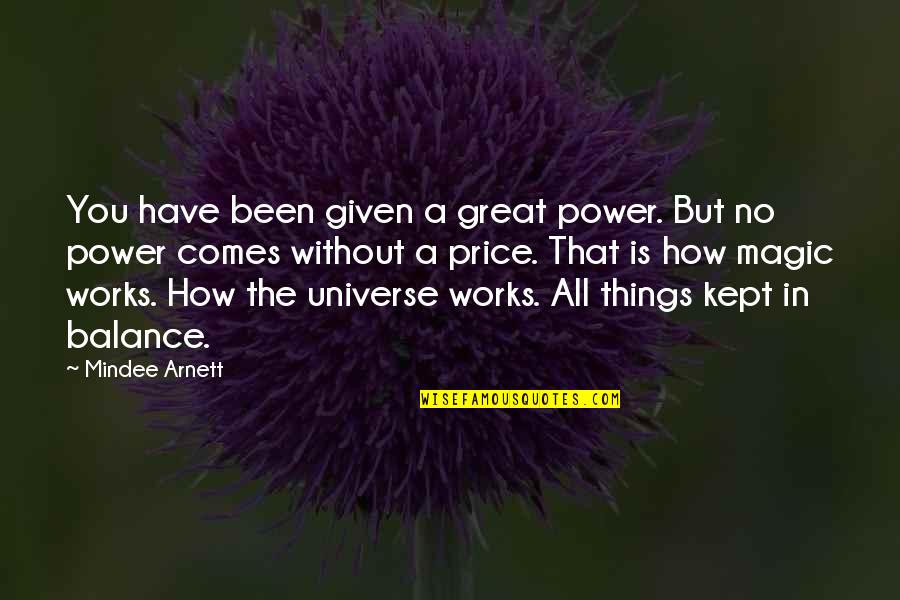 Mindee Arnett Quotes By Mindee Arnett: You have been given a great power. But Mindee Arnett Quotes By Mindee Arnett: You have been given a great power. But