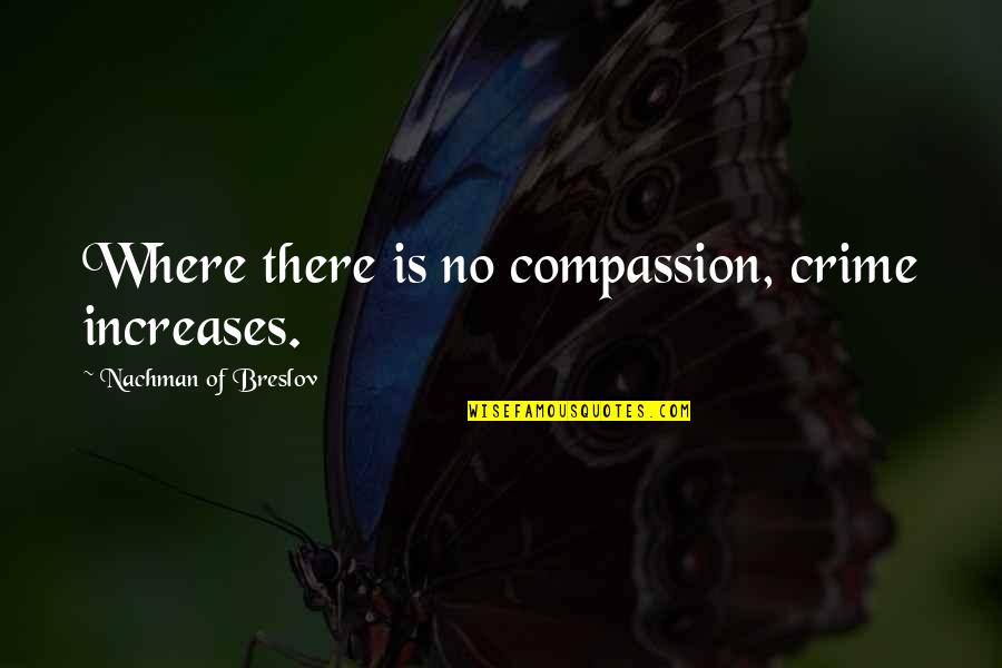 Mindennapok A K D R Quotes By Nachman Of Breslov: Where there is no compassion, crime increases.