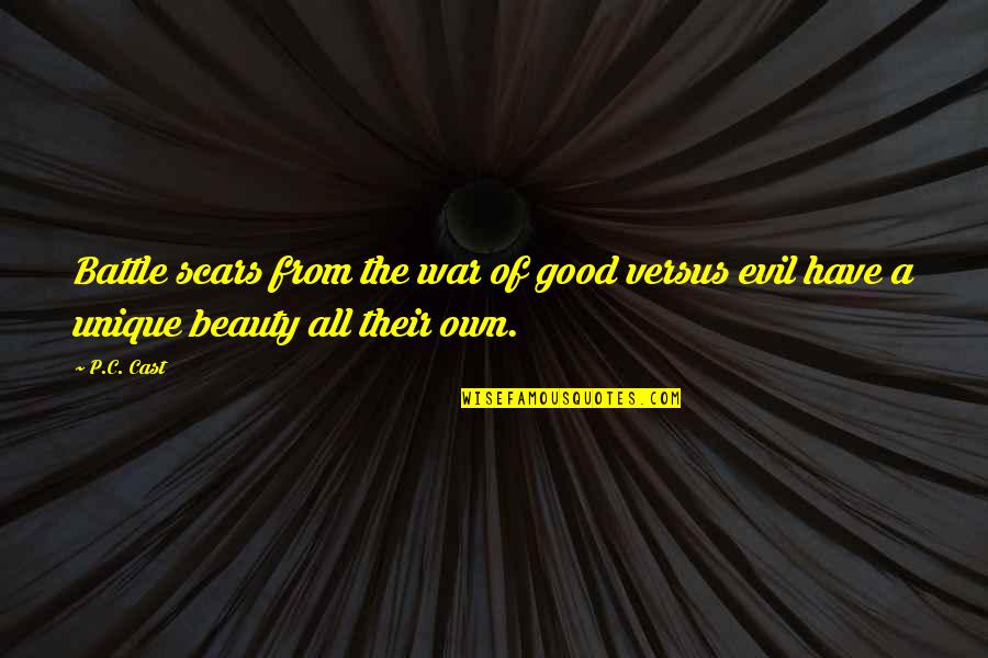 Minderheitsregierung Quotes By P.C. Cast: Battle scars from the war of good versus
