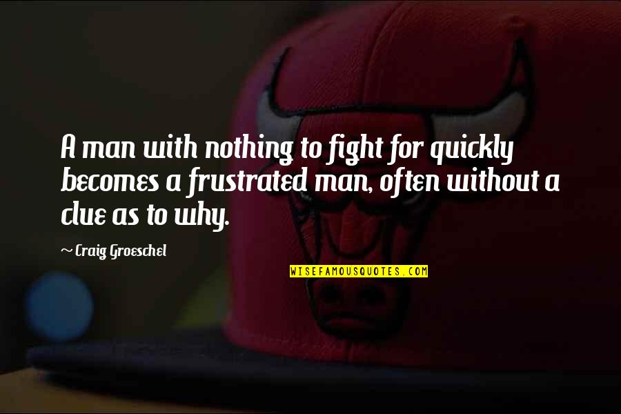 Mindet Om Quotes By Craig Groeschel: A man with nothing to fight for quickly