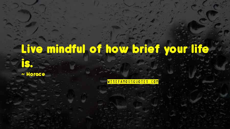Mindful Quotes By Horace: Live mindful of how brief your life is.