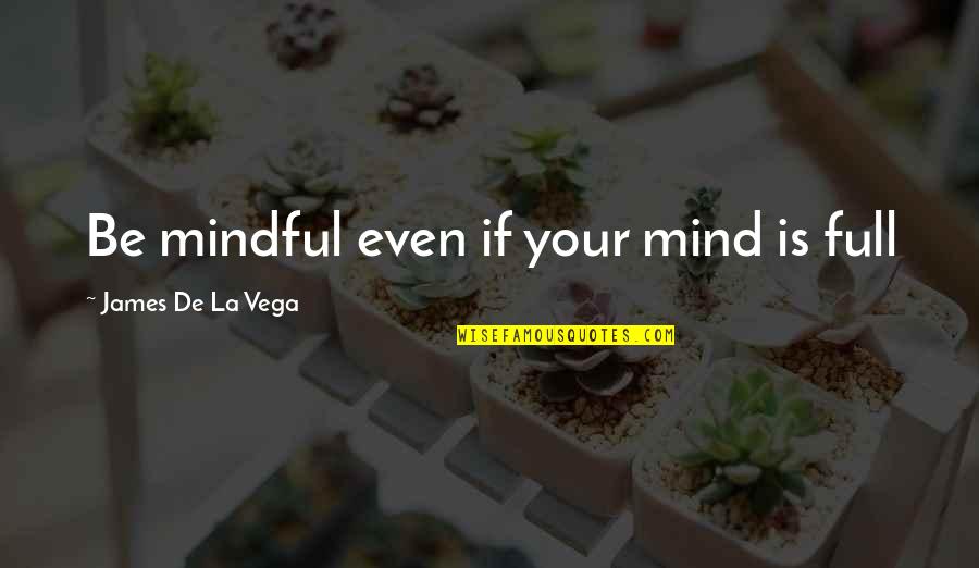 Mindful Quotes By James De La Vega: Be mindful even if your mind is full