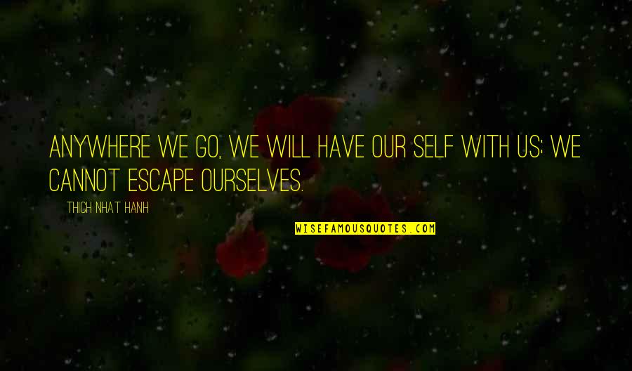 Mindfulness And Peace Of Mind Quotes By Thich Nhat Hanh: Anywhere we go, we will have our self