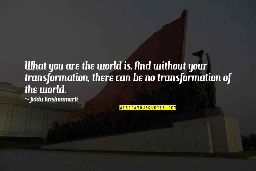 Minding Others Quotes By Jiddu Krishnamurti: What you are the world is. And without
