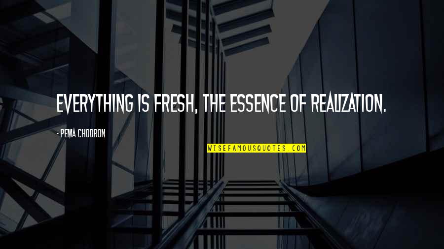 Mind's Racing Quotes Quotes By Pema Chodron: Everything is fresh, the essence of realization.