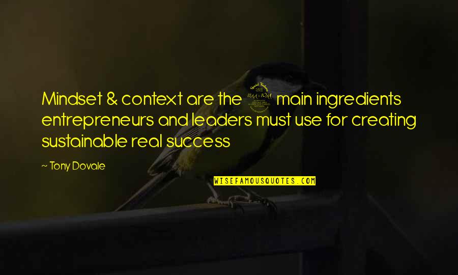 Mindset On Success Quotes By Tony Dovale: Mindset & context are the 2 main ingredients