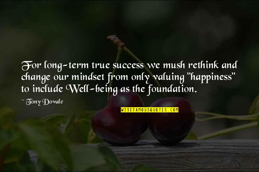 Mindset On Success Quotes By Tony Dovale: For long-term true success we mush rethink and