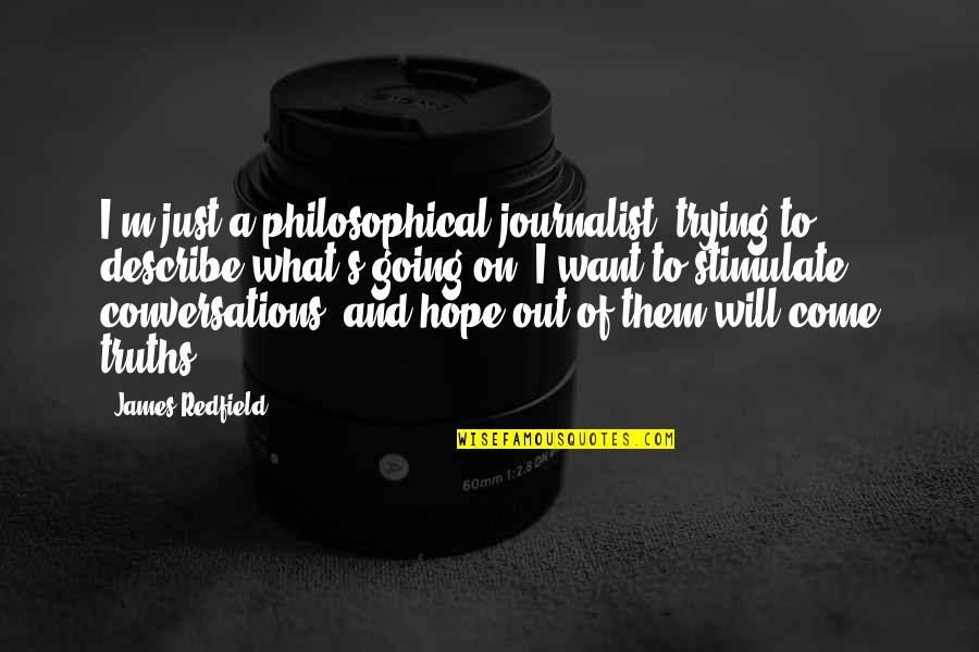 Mindset Training Quotes By James Redfield: I'm just a philosophical journalist, trying to describe
