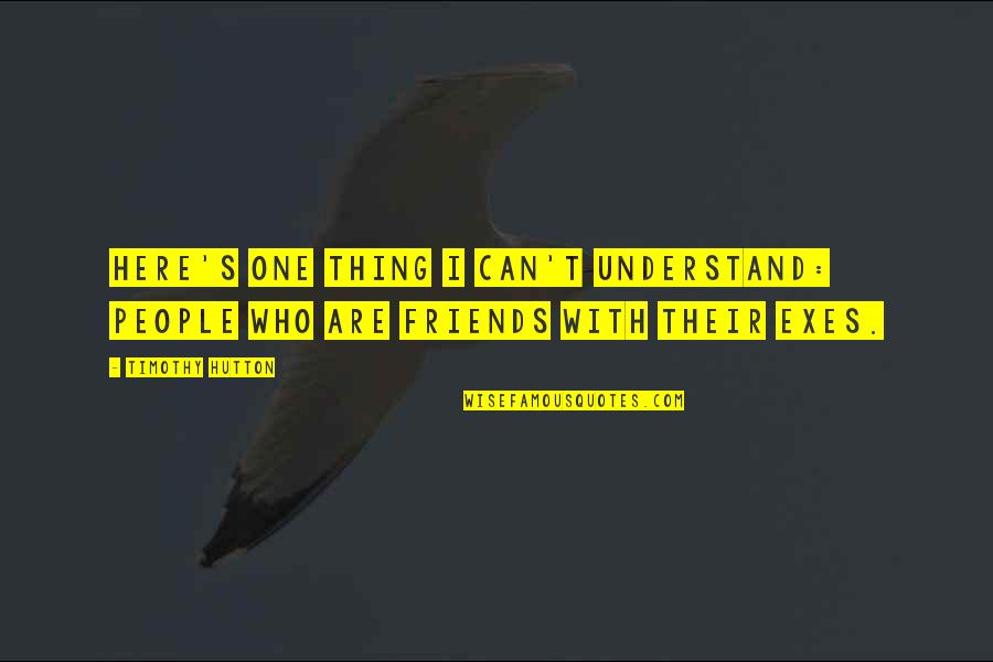 Mindszenthy J Zsef Quotes By Timothy Hutton: Here's one thing I can't understand: people who