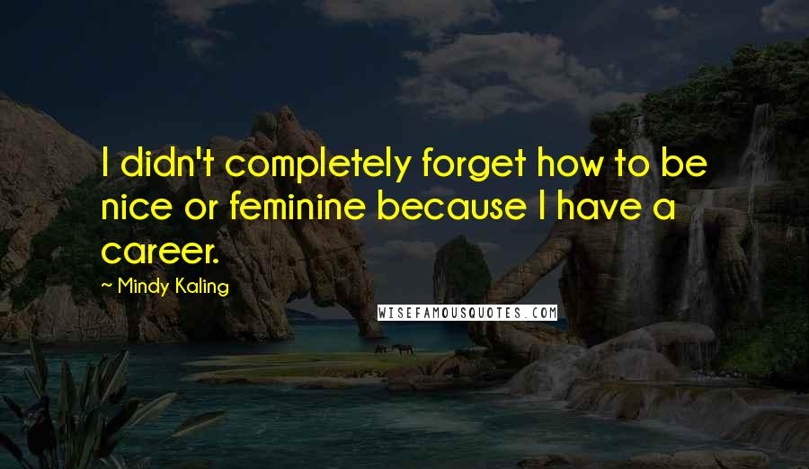 Mindy Kaling quotes: I didn't completely forget how to be nice or feminine because I have a career.