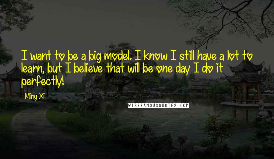 Ming Xi quotes: I want to be a big model. I know I still have a lot to learn, but I believe that will be one day I do it perfectly!