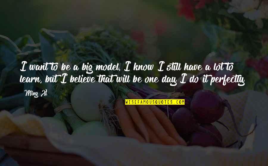 Ming's Quotes By Ming Xi: I want to be a big model. I Ming's Quotes By Ming Xi: I want to be a big model. I