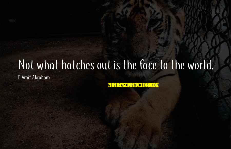 Mingstap Quotes By Amit Abraham: Not what hatches out is the face to
