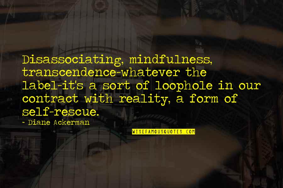 Minhas Craft Quotes By Diane Ackerman: Disassociating, mindfulness, transcendence-whatever the label-it's a sort of Minhas Craft Quotes By Diane Ackerman: Disassociating, mindfulness, transcendence-whatever the label-it's a sort of