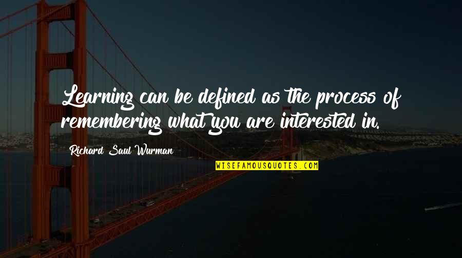 Minhs Austin Quotes By Richard Saul Wurman: Learning can be defined as the process of