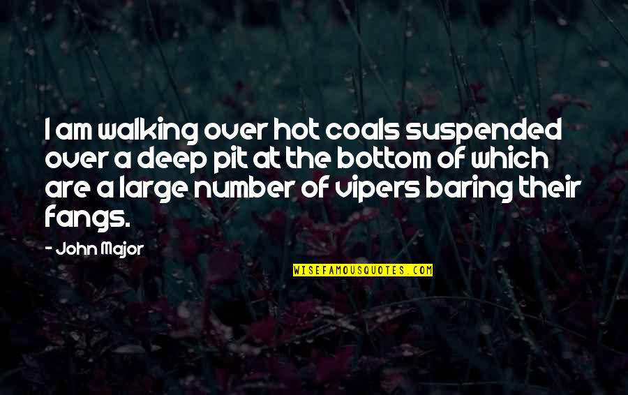 Mini Can Quotes By John Major: I am walking over hot coals suspended over Mini Can Quotes By John Major: I am walking over hot coals suspended over