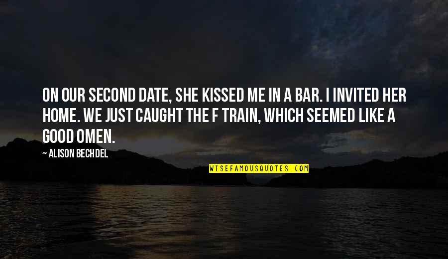 Miniard Wheeler Quotes By Alison Bechdel: On our second date, she kissed me in Miniard Wheeler Quotes By Alison Bechdel: On our second date, she kissed me in