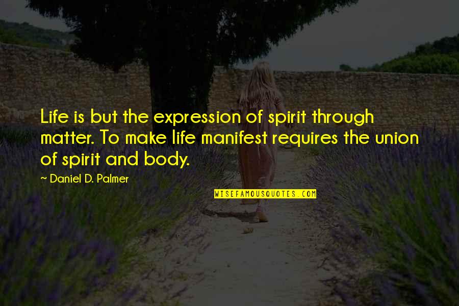 Minimization Psychology Quotes By Daniel D. Palmer: Life is but the expression of spirit through