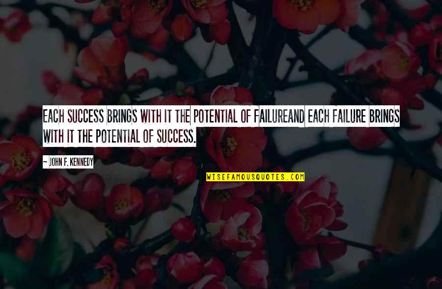 Ministerien Saarland Quotes By John F. Kennedy: Each success brings with it the potential of