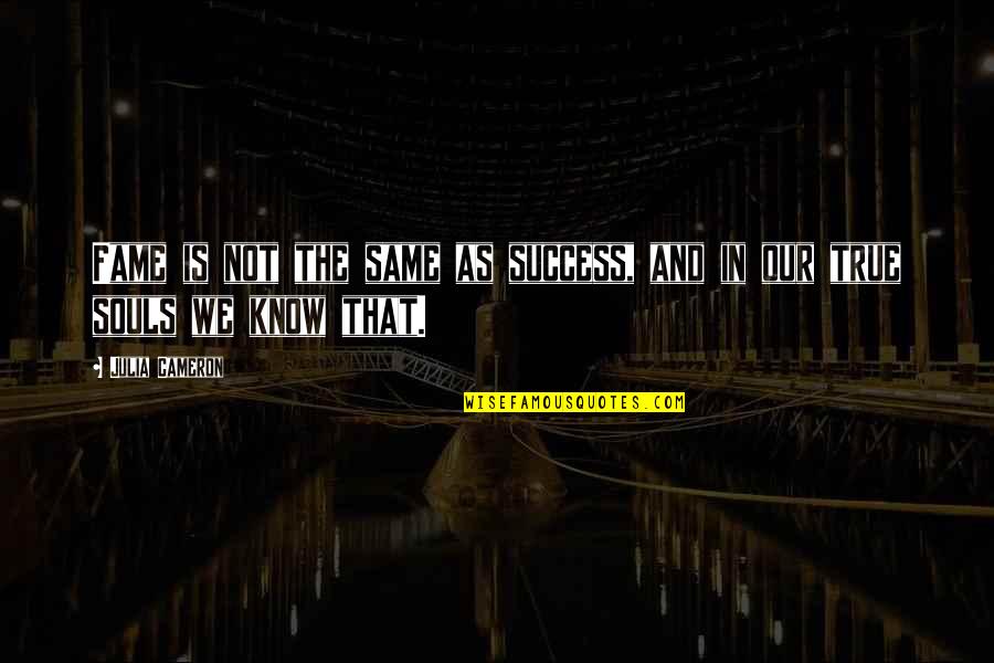 Ministers Of God Quotes By Julia Cameron: Fame is not the same as success, and