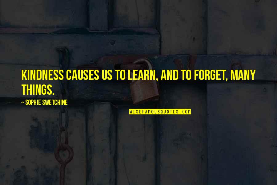 Minling Quotes By Sophie Swetchine: Kindness causes us to learn, and to forget,