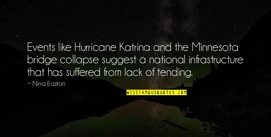 Minnesota Quotes By Nina Easton: Events like Hurricane Katrina and the Minnesota bridge