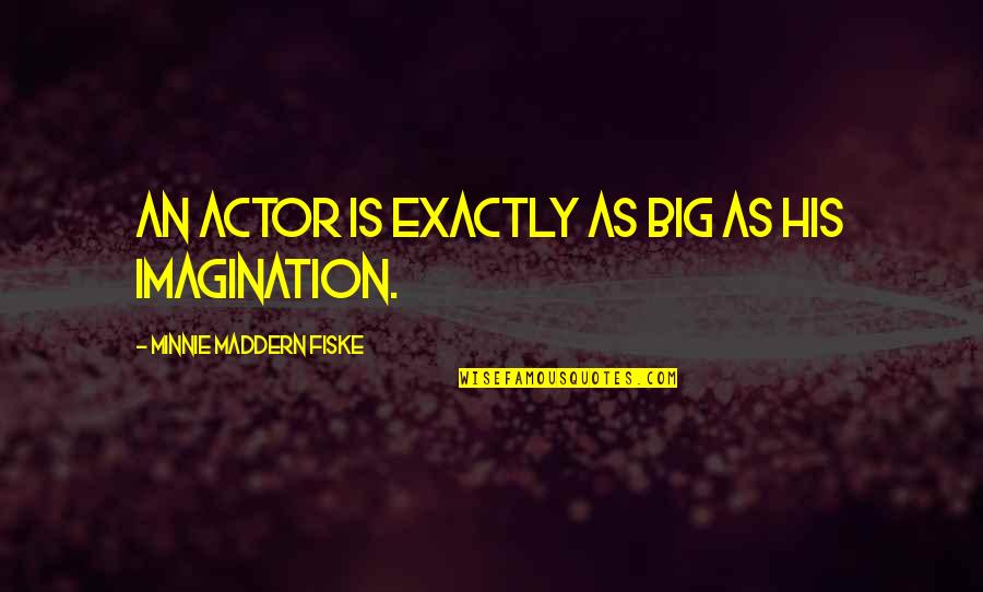Minnie Quotes By Minnie Maddern Fiske: An actor is exactly as big as his Minnie Quotes By Minnie Maddern Fiske: An actor is exactly as big as his
