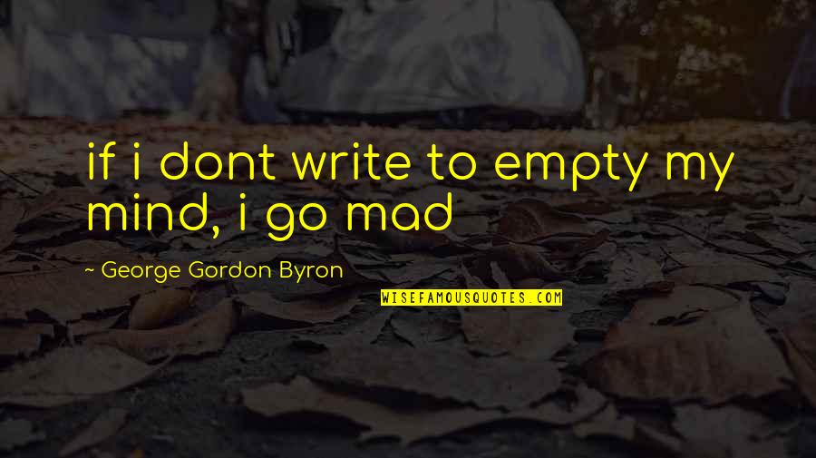 Minocha Enterprises Quotes By George Gordon Byron: if i dont write to empty my mind,