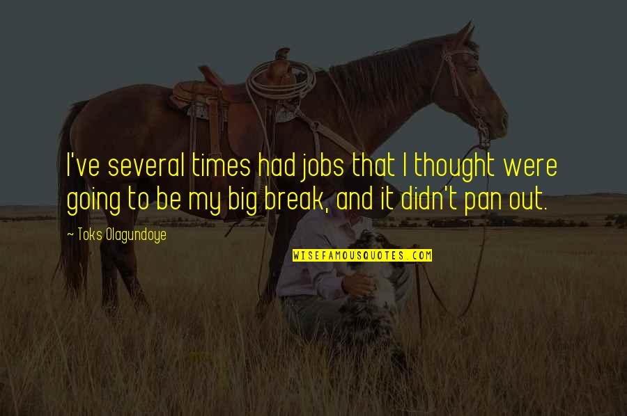 Minorista In English Quotes By Toks Olagundoye: I've several times had jobs that I thought Minorista In English Quotes By Toks Olagundoye: I've several times had jobs that I thought
