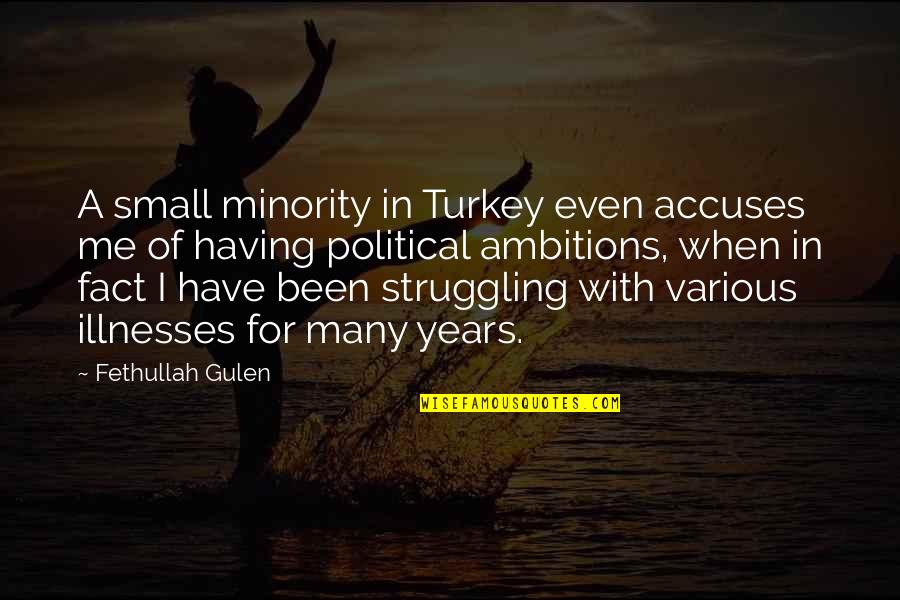 Minority Quotes By Fethullah Gulen: A small minority in Turkey even accuses me