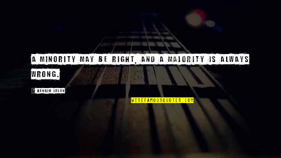 Minority Vs Majority Quotes By Henrik Ibsen: A minority may be right, and a majority