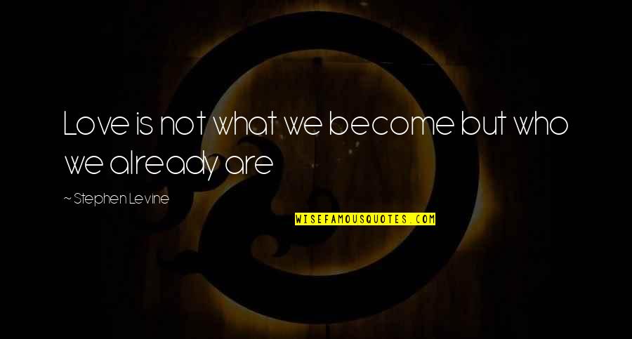 Minot Judson Savage Quotes By Stephen Levine: Love is not what we become but who Minot Judson Savage Quotes By Stephen Levine: Love is not what we become but who