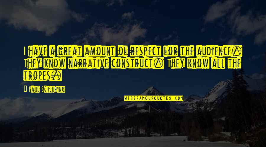 Minour Quotes By Paul Scheuring: I have a great amount of respect for Minour Quotes By Paul Scheuring: I have a great amount of respect for