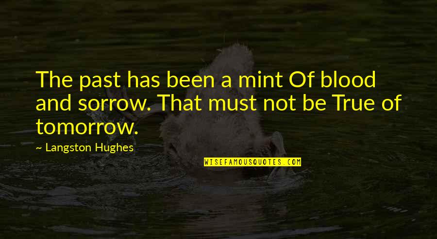 Mint Quotes By Langston Hughes: The past has been a mint Of blood